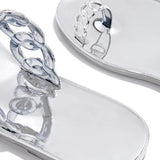 Shiningmiss Casual Toe Loop Detailing Jelly Slippers