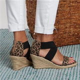 Shiningmiss Summer Round Toe High Heel Wedge Casual Ladies Sandals