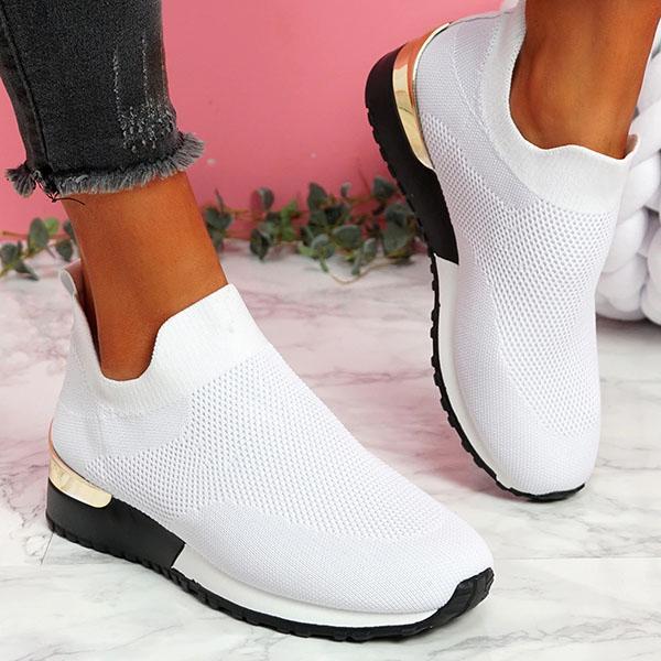 Shiningmiss Daily Slip-On Knit Sneakers