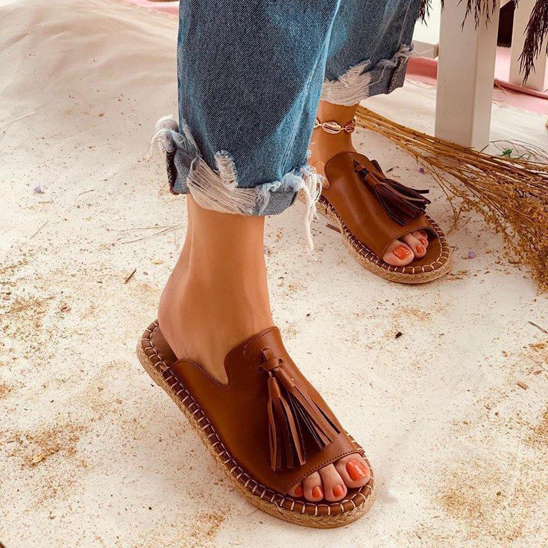 Shiningmiss Women Casual Summer Stylish Slip-On Flat Sandals
