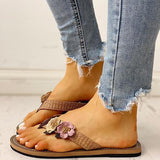 Shiningmiss Flower Design Flat Sandals
