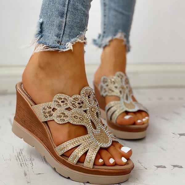 Shiningmiss Cute Platform Wedge Casual Sandals