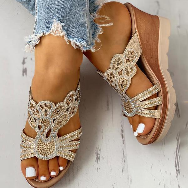 Shiningmiss Cute Platform Wedge Casual Sandals