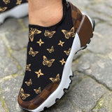 Shiningmiss Letter Print Lace-Up Women Sneakers