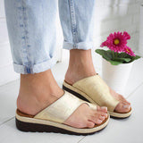 Shiningmiss  Slip-On Comfy Platform Sandals