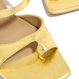 Shiningmiss Toe Loop Squared Toe Flip-flops Sandals