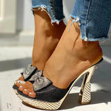 Shiningmiss Women Fashion Paillette Rhinestone Slip-on Sandals