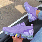 Shiningmiss Women Round Toe Pu All Season Purple Sneakers