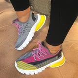 Shiningmiss Lace-up Knit Comfortable Sneakers