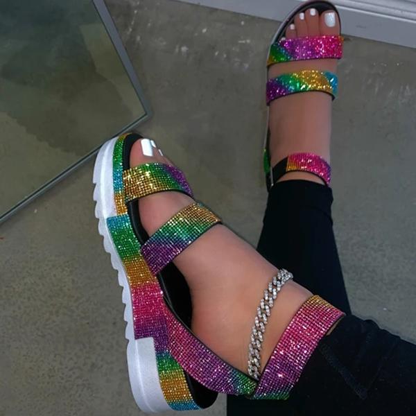 Shiningmiss Bright Diamond Sexy Platform Sandals