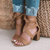 Shiningmiss Pointed Open Toe Straps Chunky High Heels