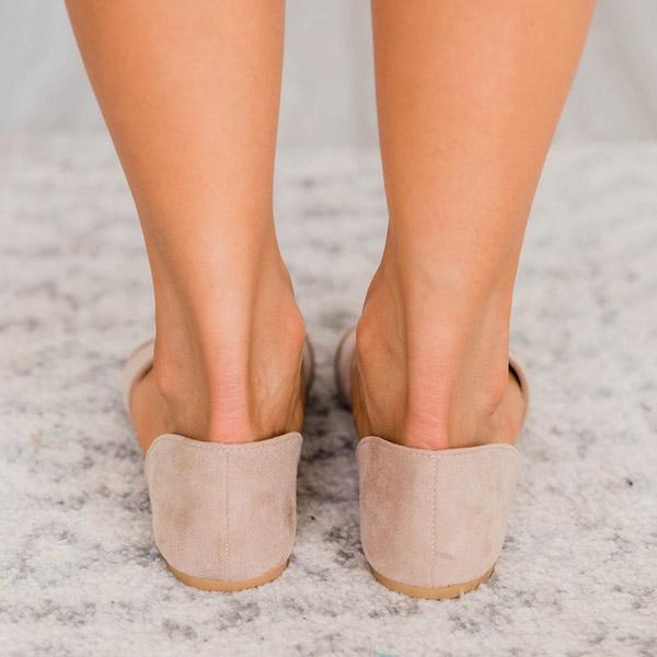 Shiningmiss Adorable Pointed Closed Toe Suede Flats