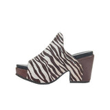 Shiningmiss Comfort Slip-On Crossover Style Platform Wedge Sandals