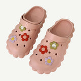 Shiningmiss Cute Flowers Decor Cave Slip On Casual Garden Sandals