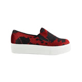 Shiningmiss Calfskin Printed Slip-On Thick Sole Sneakers