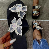 Shiningmiss Fashion Pu Butterfly Adornment Wedge Heel Sandals