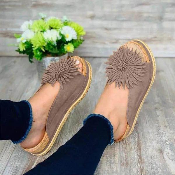 Shiningmiss Casual Comfortable Flower Design Peep-Toe Sandals