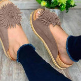 Shiningmiss Casual Comfortable Flower Design Peep-Toe Sandals