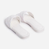 Shiningmiss Daily Faux Leather Flat Slider Slippers