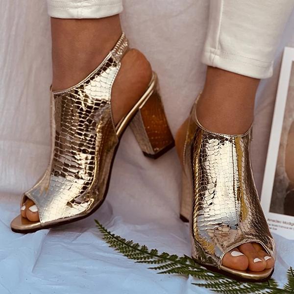 Shiningmiss Women Casual Fashion Pu Pure Color Peep Toe Hight Sandals