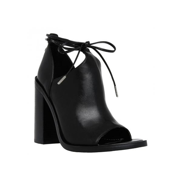 Shiningmiss Cut Out Open Toe Chunky Heel Strappy Ankle Boots