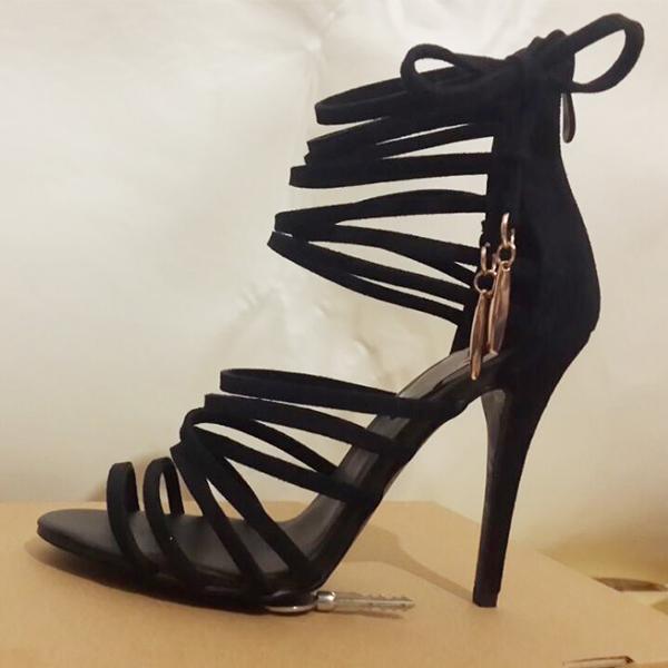 Shiningmiss Fashion Multi-Strapp Gladiator Lace Up High Heels