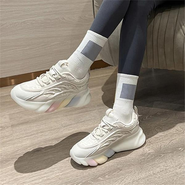 Shiningmiss Breathable Rainbow Sole Sneakers