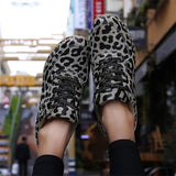 Shiningmiss Leopard Street Style Lace-Up Sneakers