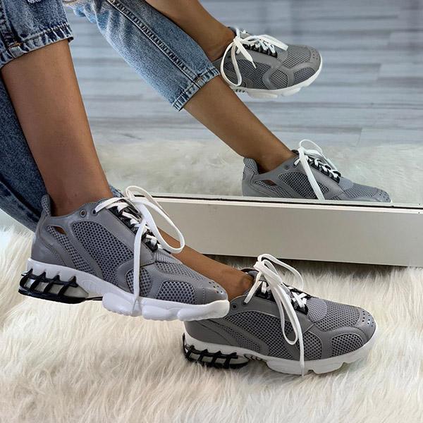 Shiningmiss Mesh Breathable Lace Up Sneakers