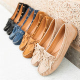 Shiningmiss Comfy Fringe Faux Suede Moccasin Loafers