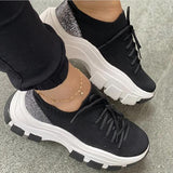 Shiningmiss Casual Breathable Slip On Knit Socks Sneakers