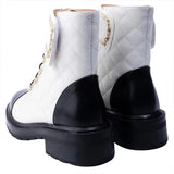 Shiningmiss Chain Link Cushioned Footbed Combat Boots