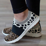 Shiningmiss Leopard Flat Heel Sneakers