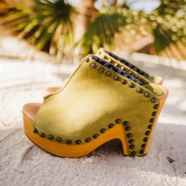 Shiningmiss Women'S Fashion Retro Western Style Block Heel Sandals
