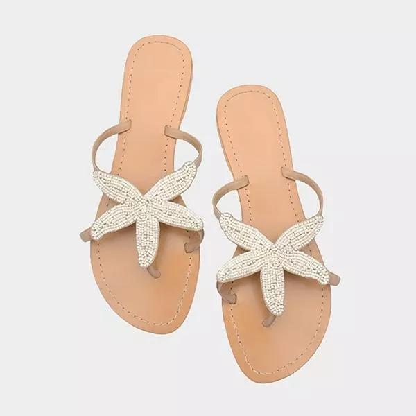 Shiningmiss Women Starfish Beach Flat Sandals