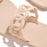 Shiningmiss Casual Toe Loop Detailing Jelly Slippers