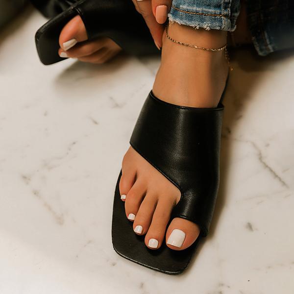 Shiningmiss Mint Strap Detailing Slip On Sandals
