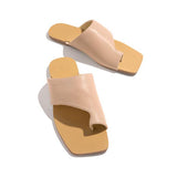 Shiningmiss Mint Strap Detailing Slip On Sandals