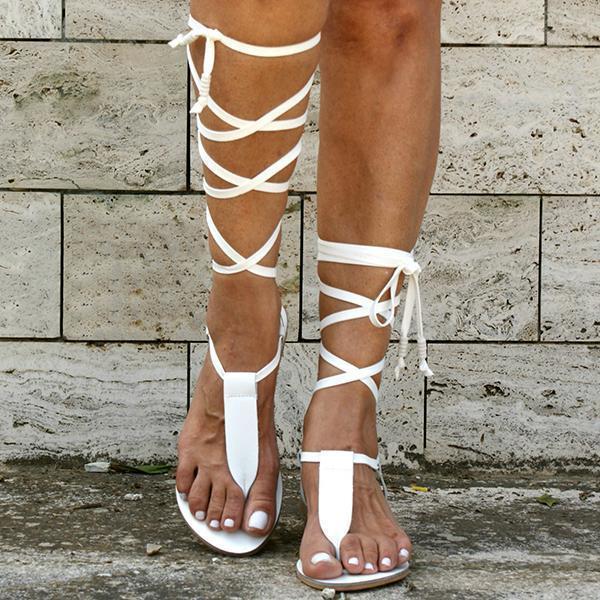 Shiningmiss T-strap Ancient Greek Sandals
